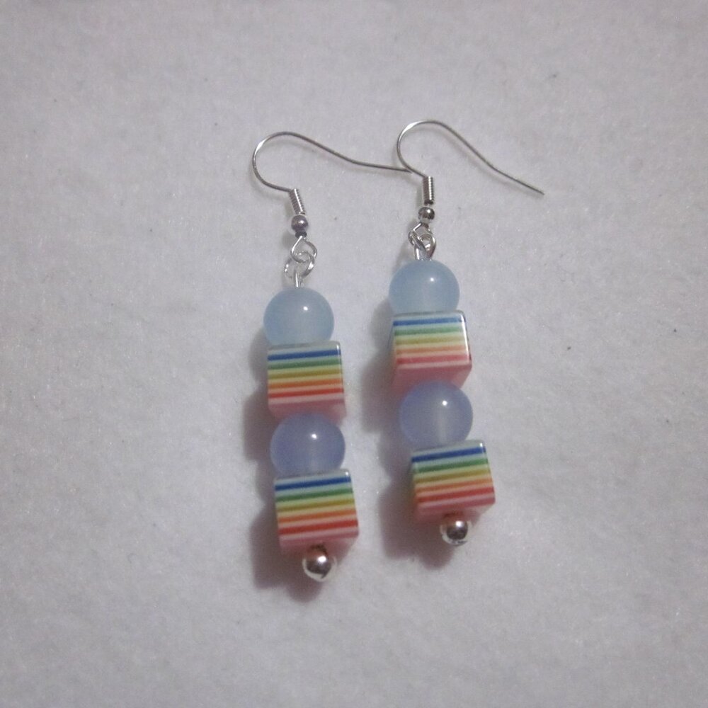 Light Blue Rainbow Earrings,